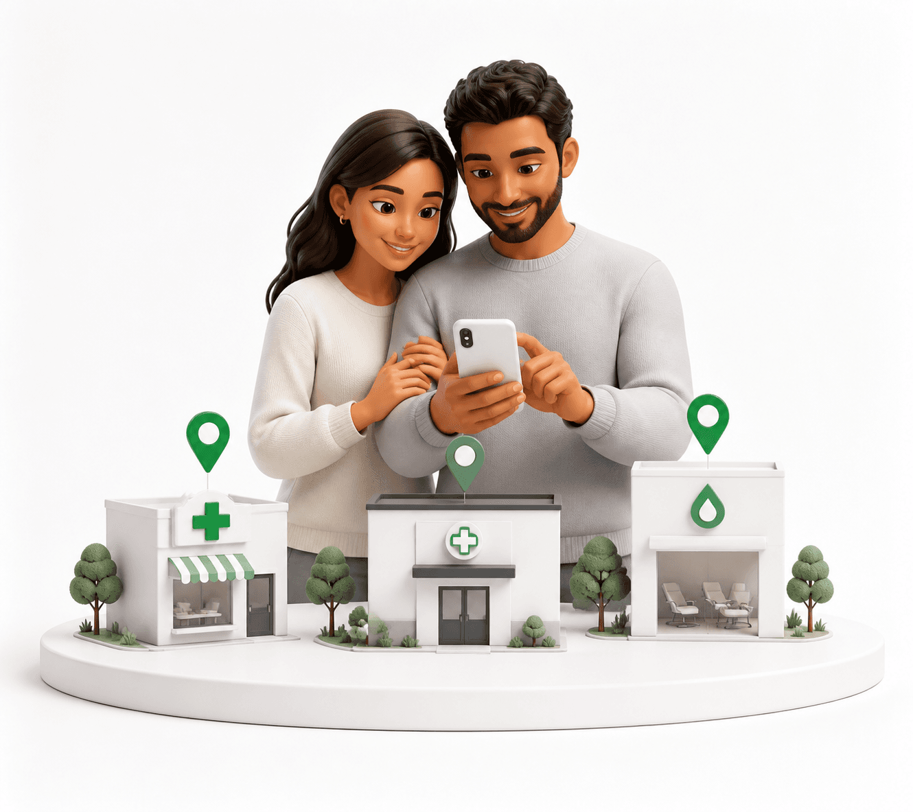 People accessing nearby healthcare information